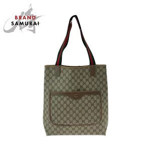 Gucci Sherry Tote Bag Shoulder Beige Brown Green Red GG Supreme Canvas